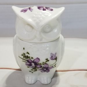 Vintage Bone China Porcelain Owl Trinket Holder